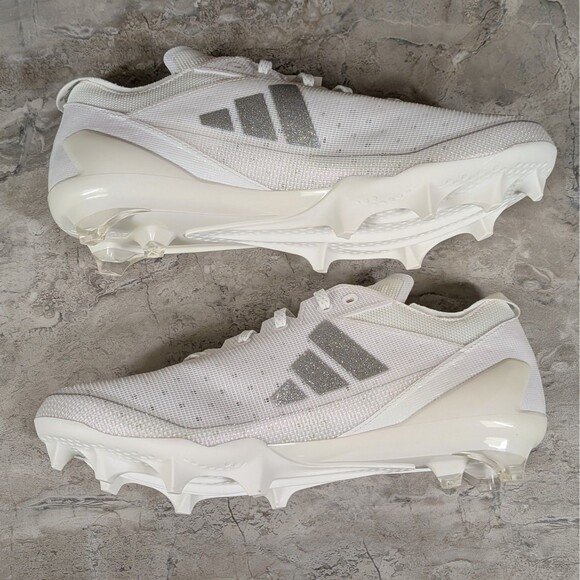Adidas Adizero Electric Men\'s 9.5 White Metallic Silver Football Cleats IE4374 main image 11